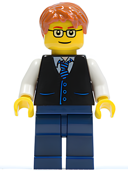 Минифигурка Lego Black Vest with Blue Striped Tie twn211 U